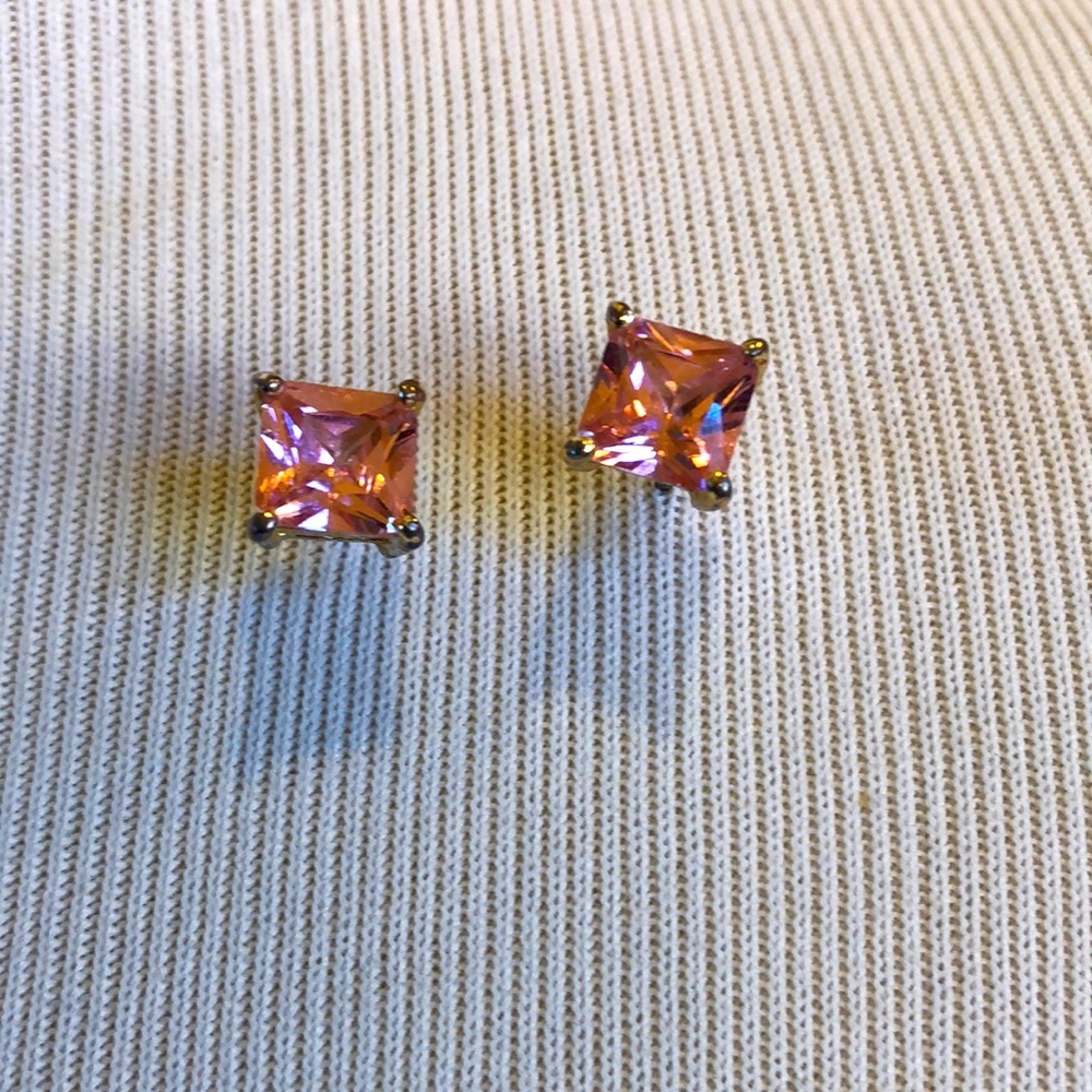 - Pink CZ Earrings ( posts)
